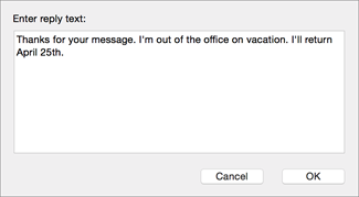 away message outlook for mac